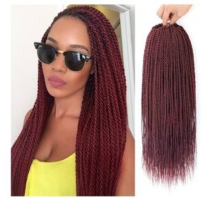 Elegant Burgundy Braided Hair Extensions